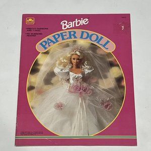 Vintage 1993 Golden Barbie Paper Doll Book Uncut Wedding Dress Bride 1502-5